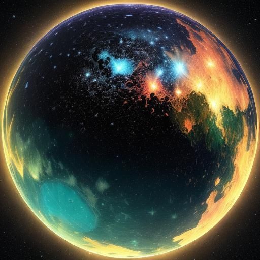 Ceres and Aquarius in Low-Poly Neon Art