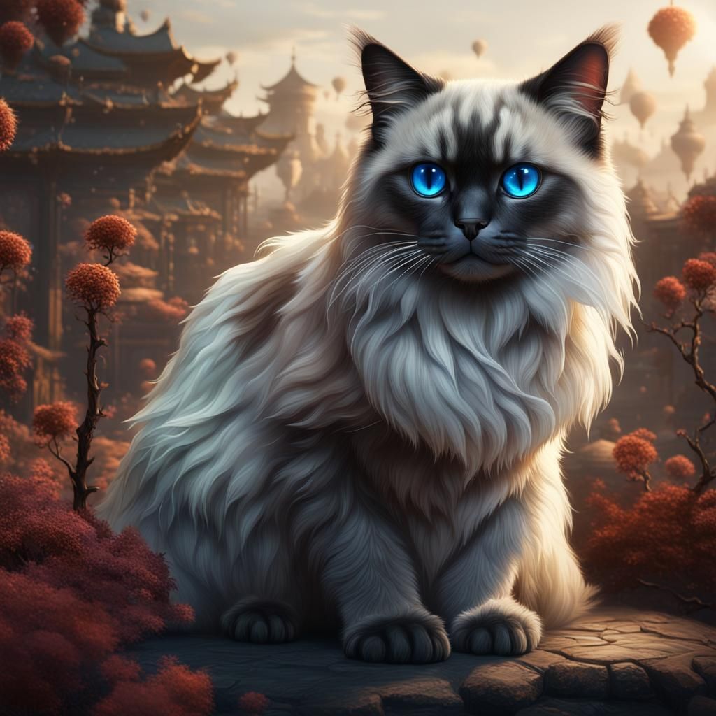 Fantastical Birman Cat Digital Painting