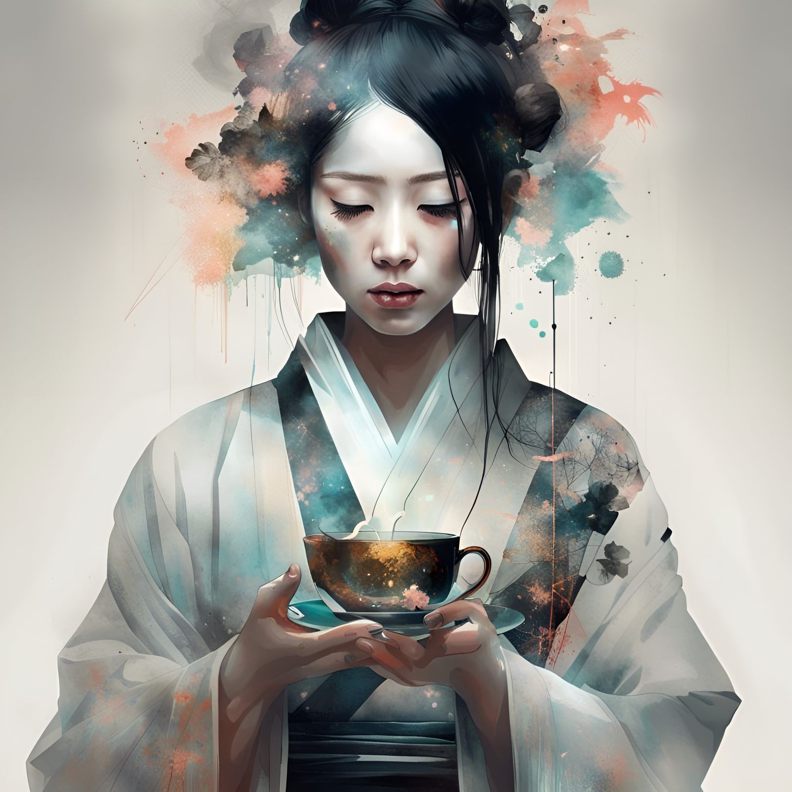 Japanese Tea Ceremony with Shiny Aura