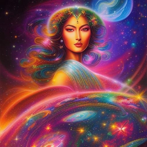 Detailed Galaxy in Sci-Fi Spacecore Style