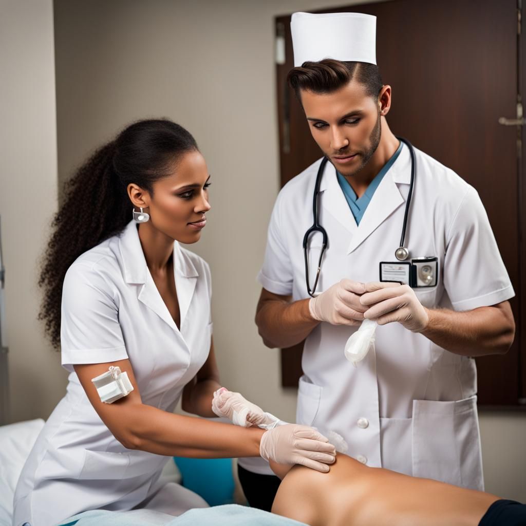 Nurse Teaching Correct Condom Use to Patient