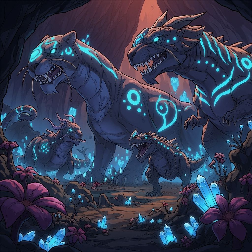 Prehistoric Underearth Realm: Anime Style Creatures