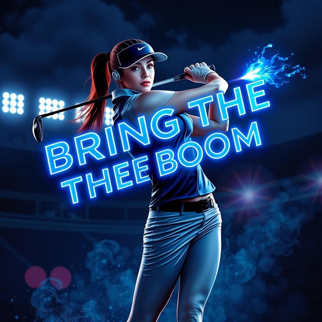 Futuristic Cyberpunk Golfer with Electric Swing