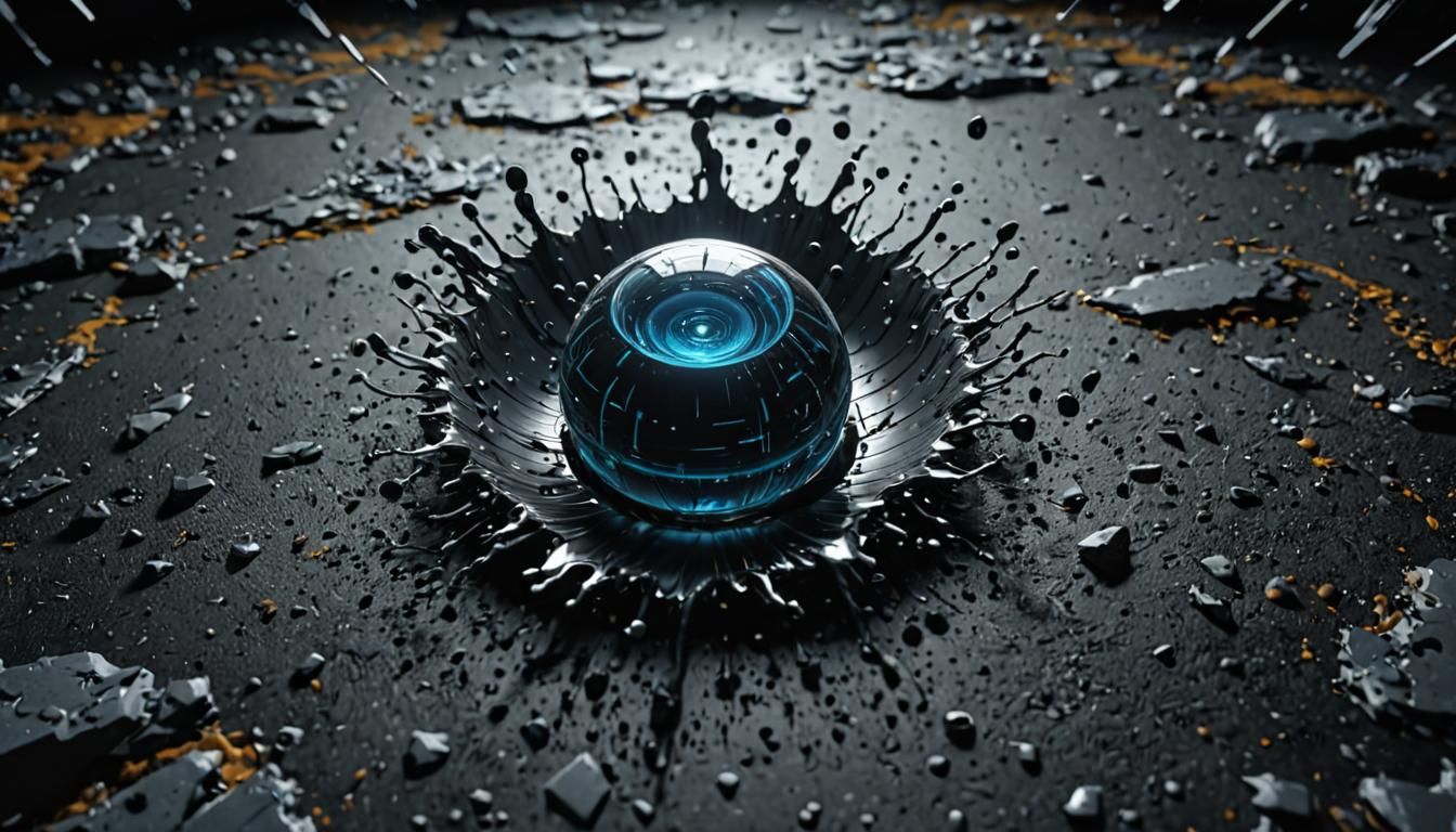 Abstract Sci-Fi Interface in Dark Photography