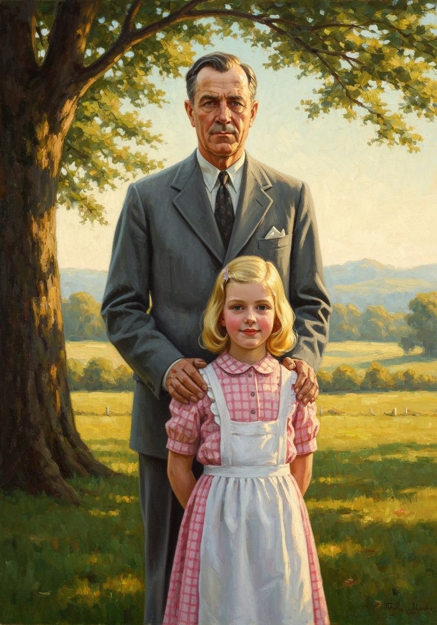 1930s Rural Scene: Father and Daughter Painting