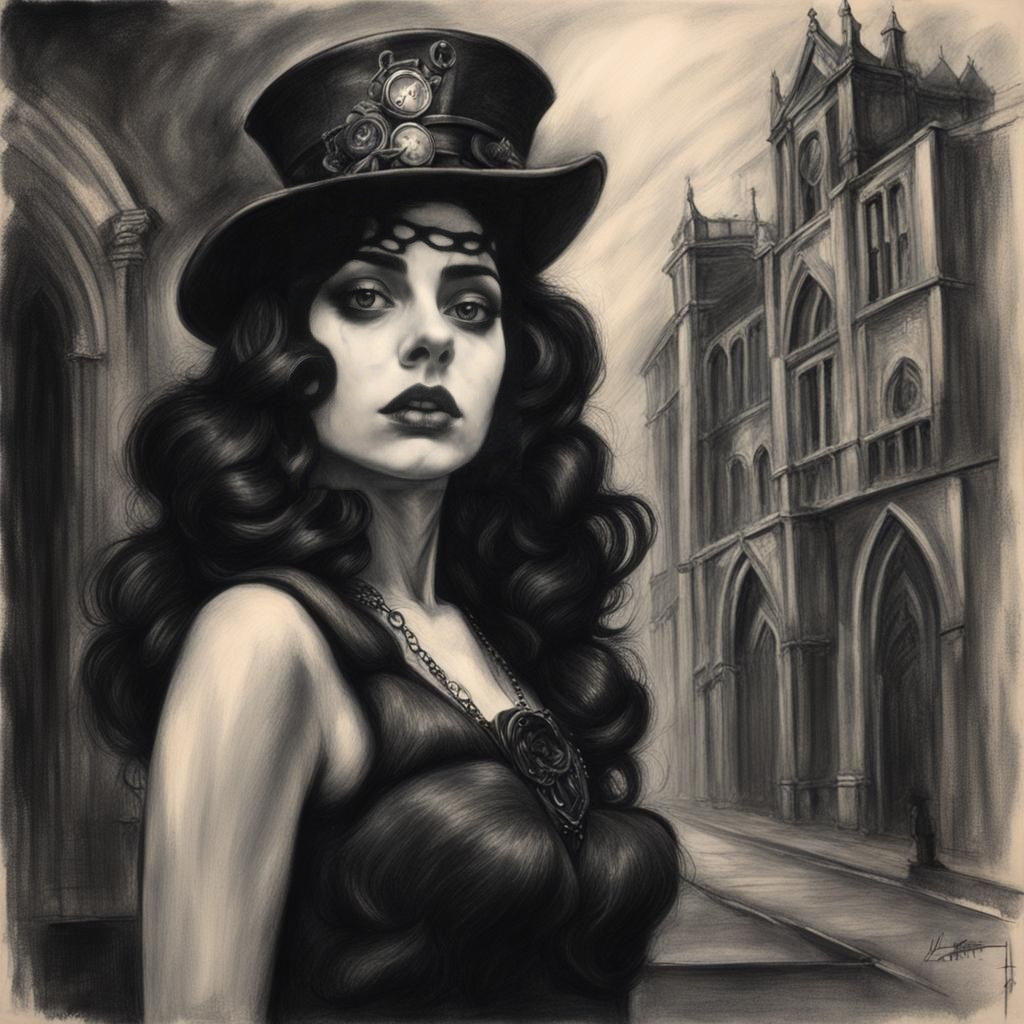 Mon Laferte - Tormento film noir gothic art oil on canvas su...