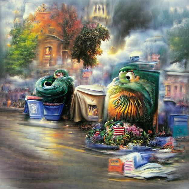 Oscar the Grouch in Luminous Landscape Painting