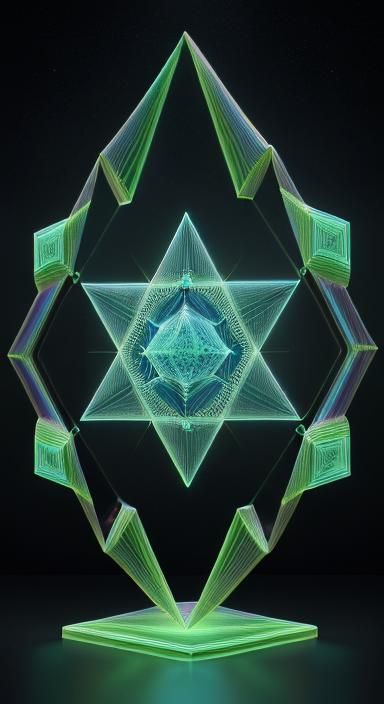 Glowing Neon Sacred Geometries in Maximalist 3D