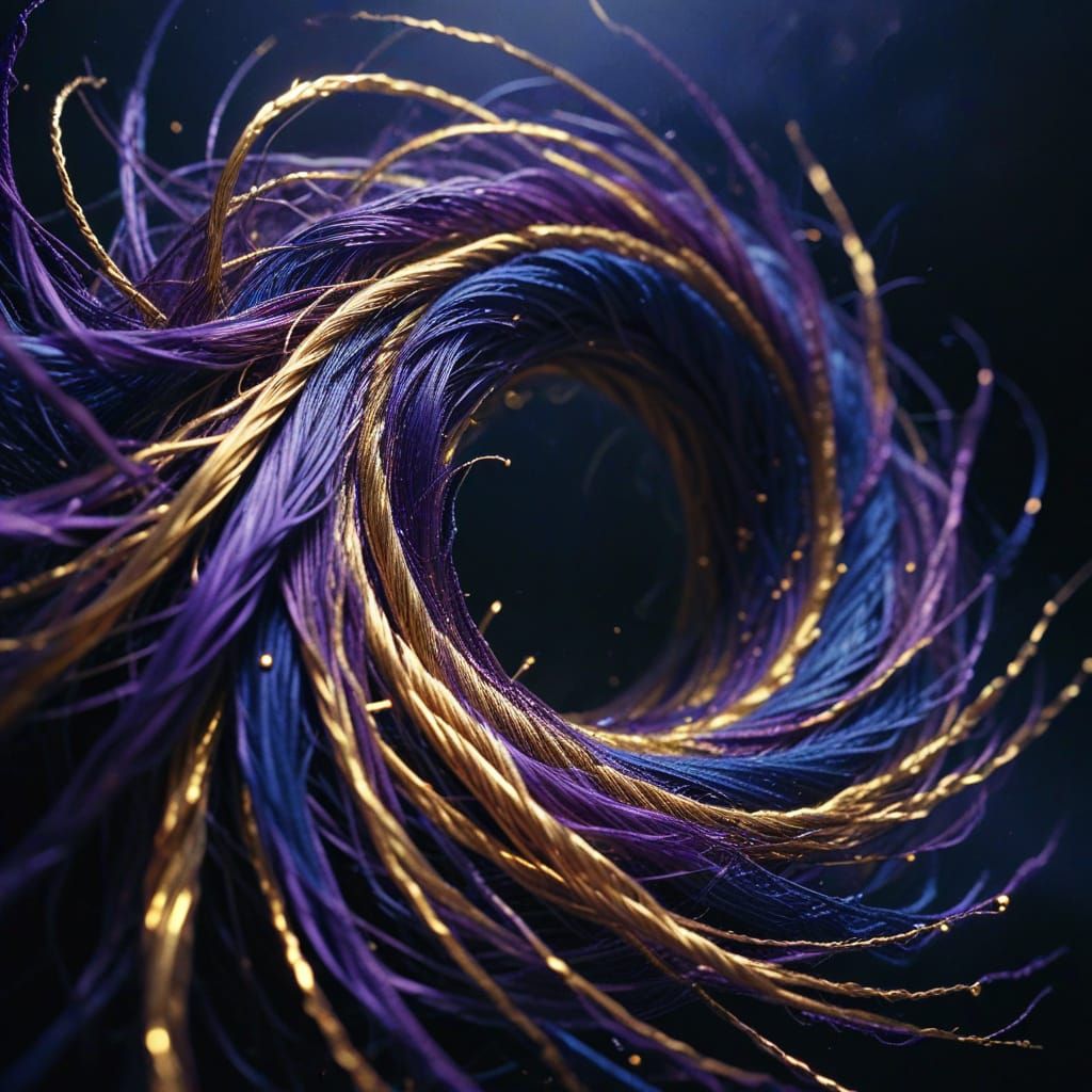Swirling Vortex of Intertwined Golden Threads