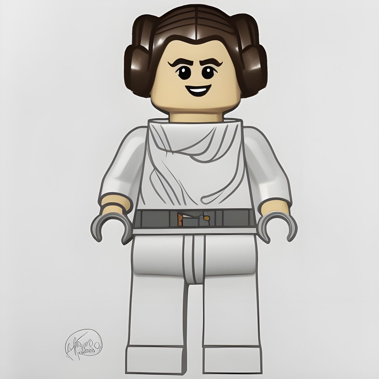 Pencil Sketch of Lego Princess Leia