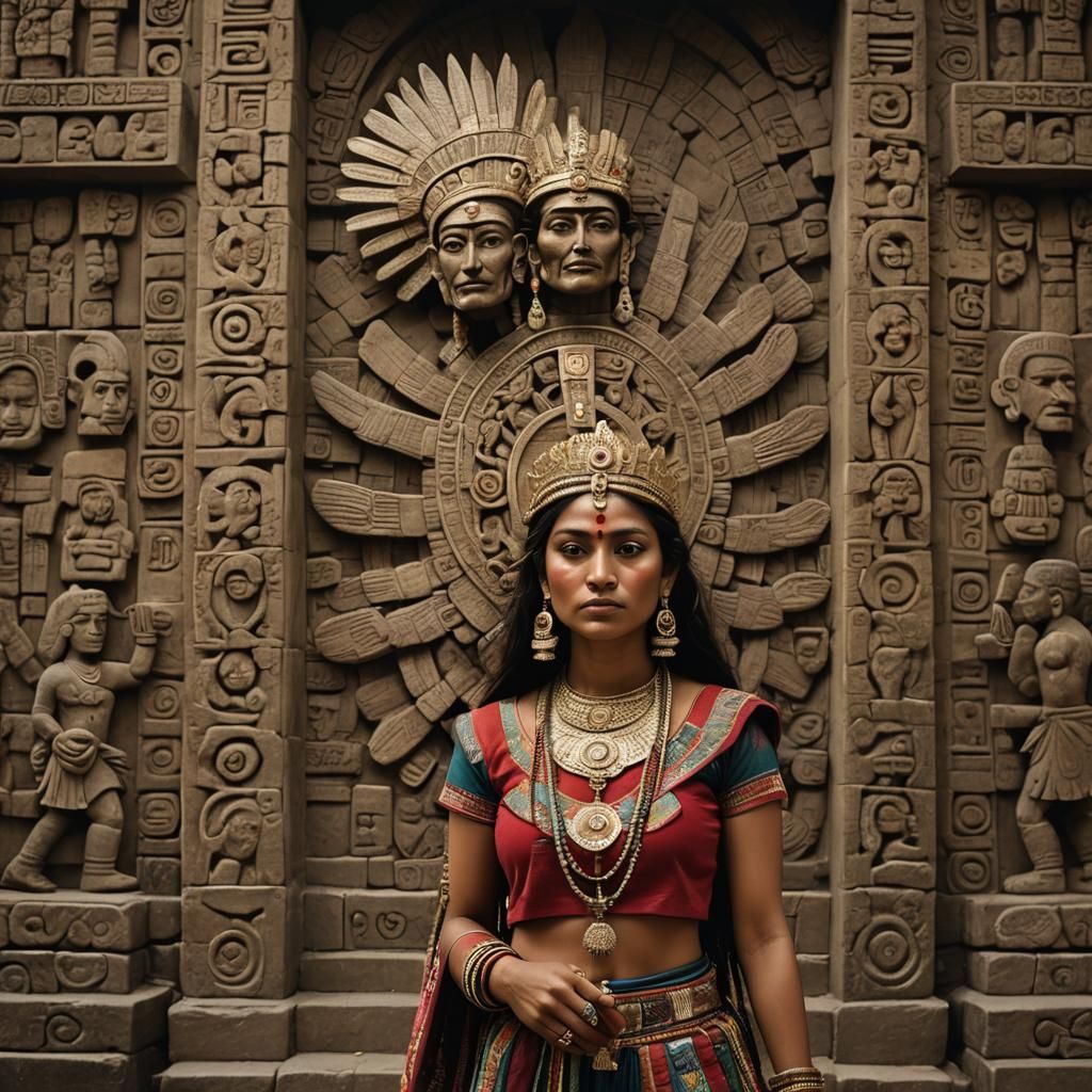 Mesoamerican Woman Emerges: Anime-Inspired Astral Construct