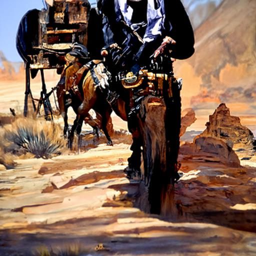 Wild West Landscape in Oil Paint Style