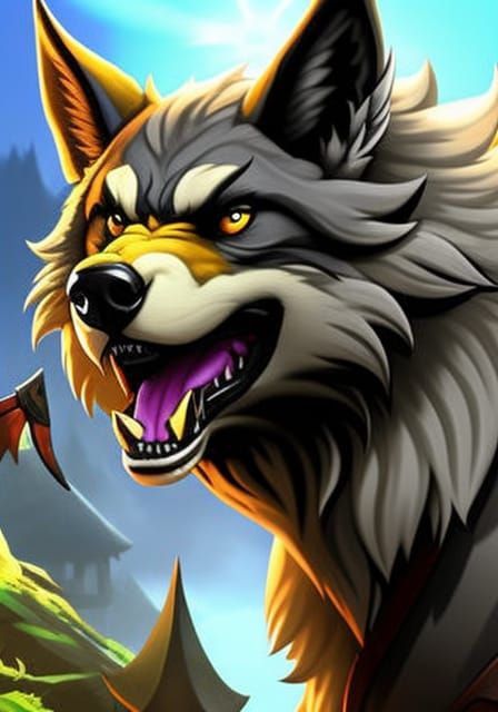 Werewolf in Splash Art Style