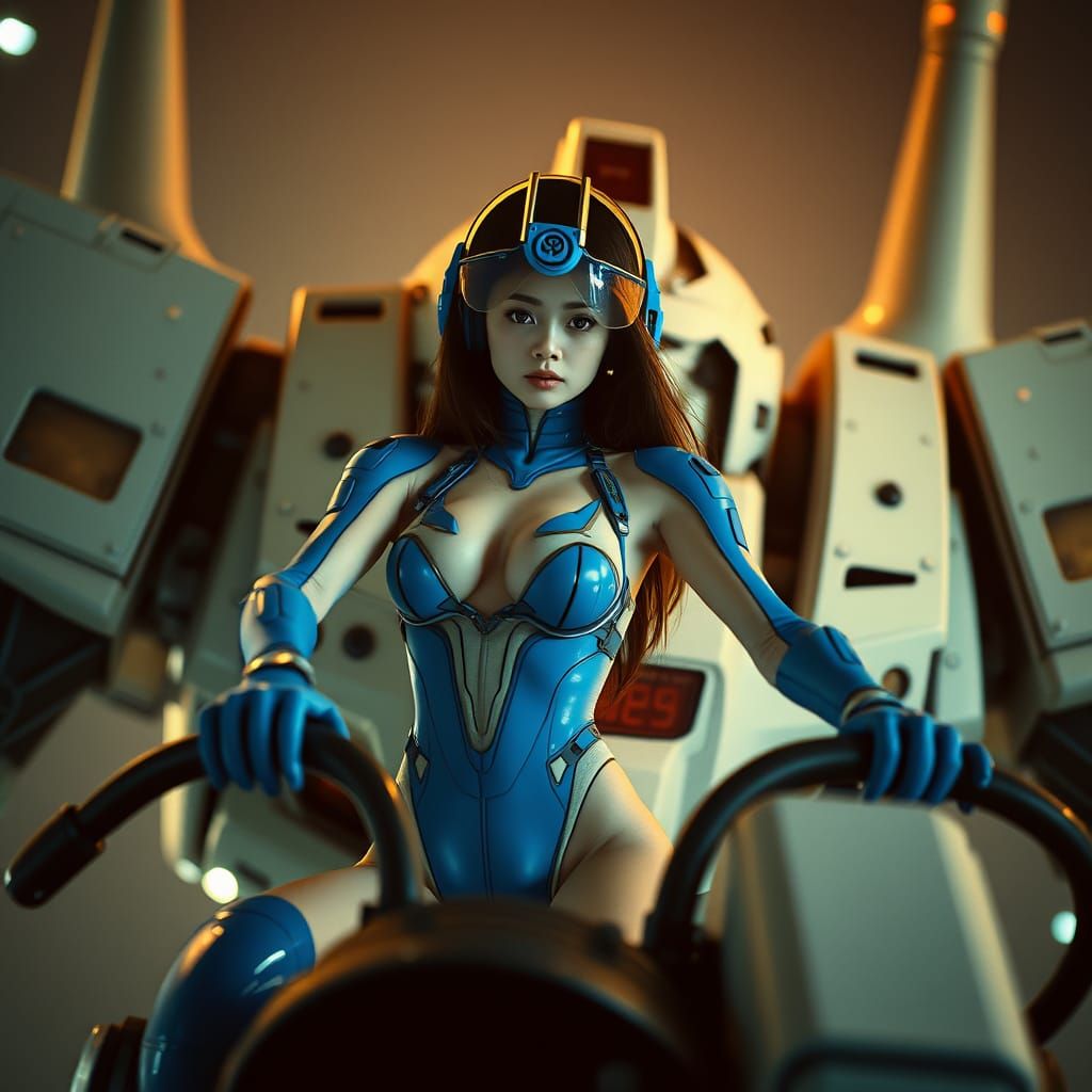 Epic Anime Mecha Pilot in Cinematic Film Style