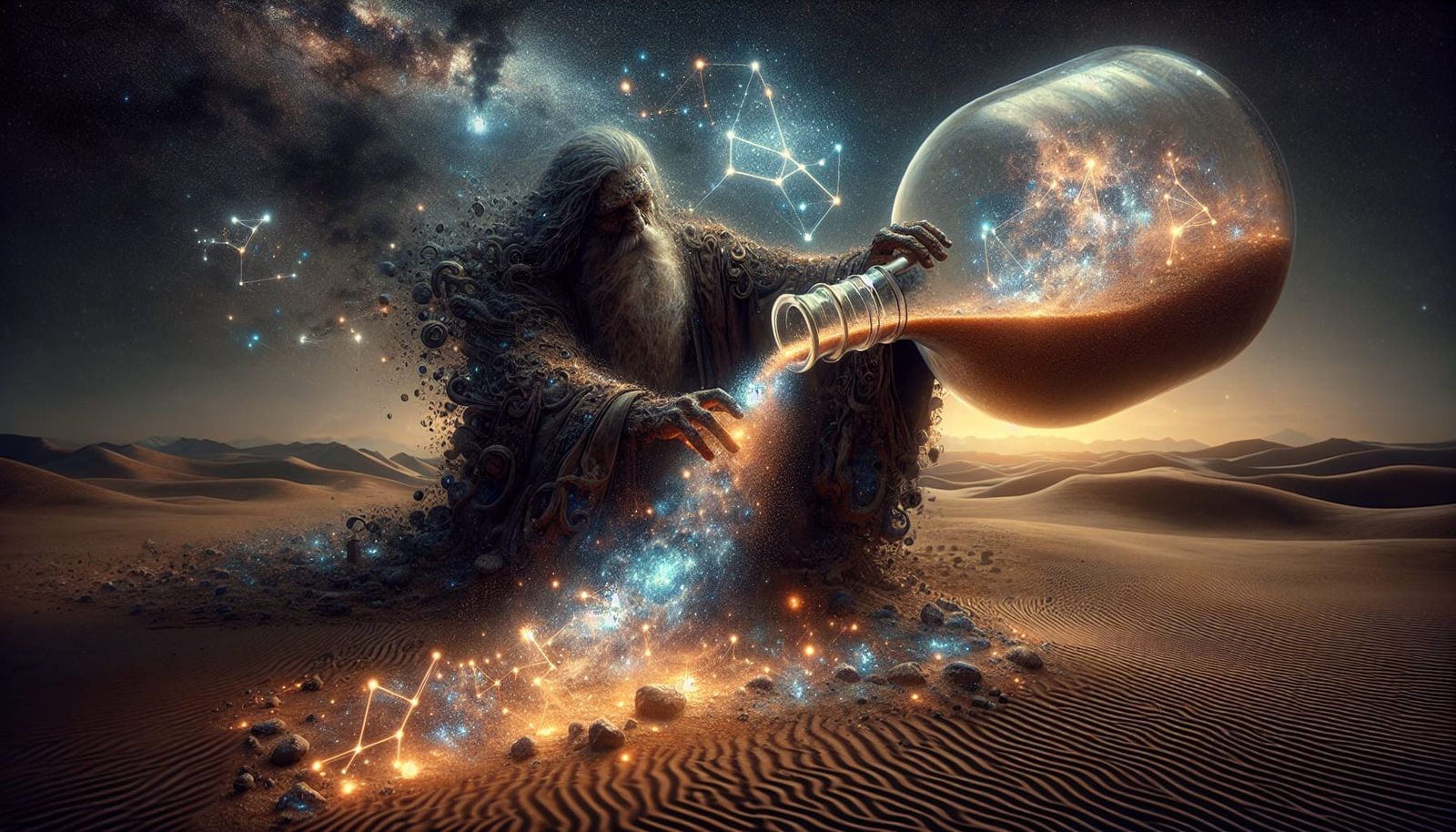 Ancient Alchemist Transforms Desert with Glowing Celestial D...
