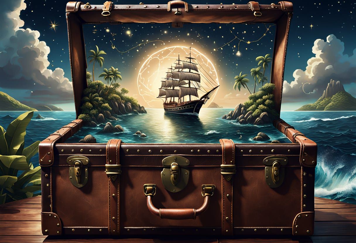 Magical Trunk Opens to Tropical Ocean Landscape