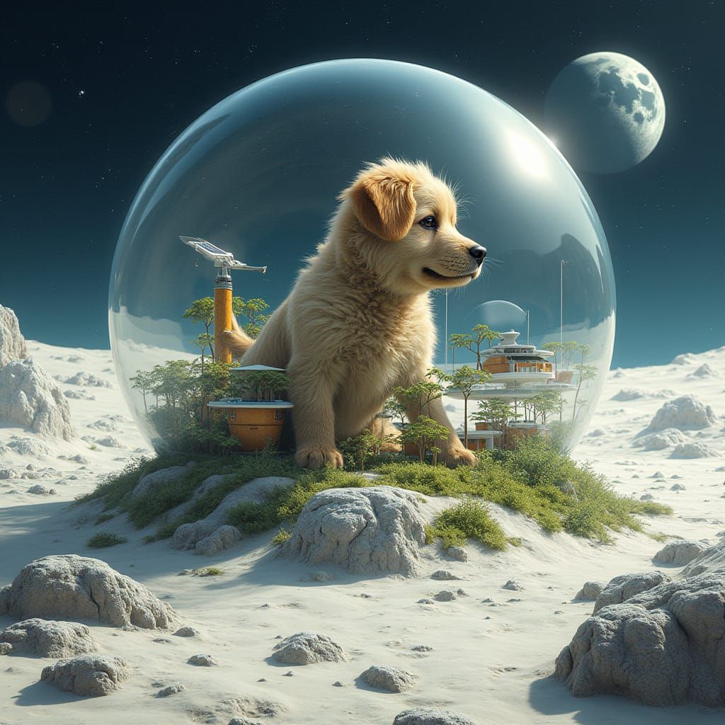 Lunar Puppy Habitat Shines with Futuristic Wonder