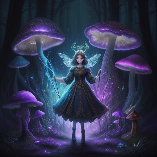 Dark Darcy Enchants Whimsical Forest with Magical Wand