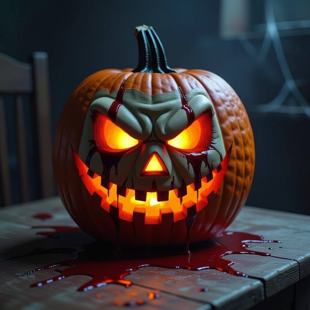 Terrifying Jigsaw Puppet Jack-o'-Lantern