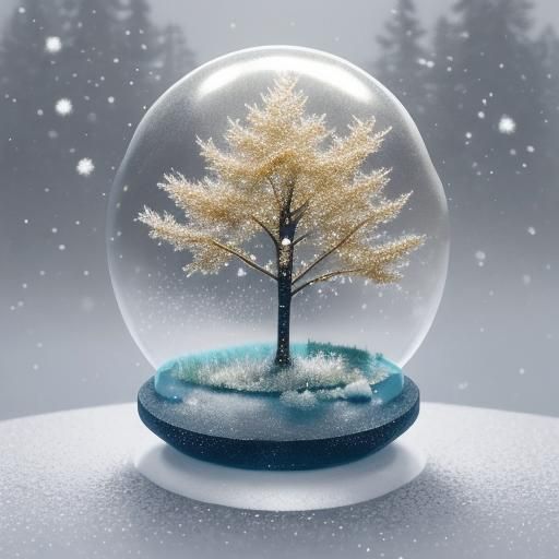 Autumn Forest Encased in Glass Ball: Magical Realism