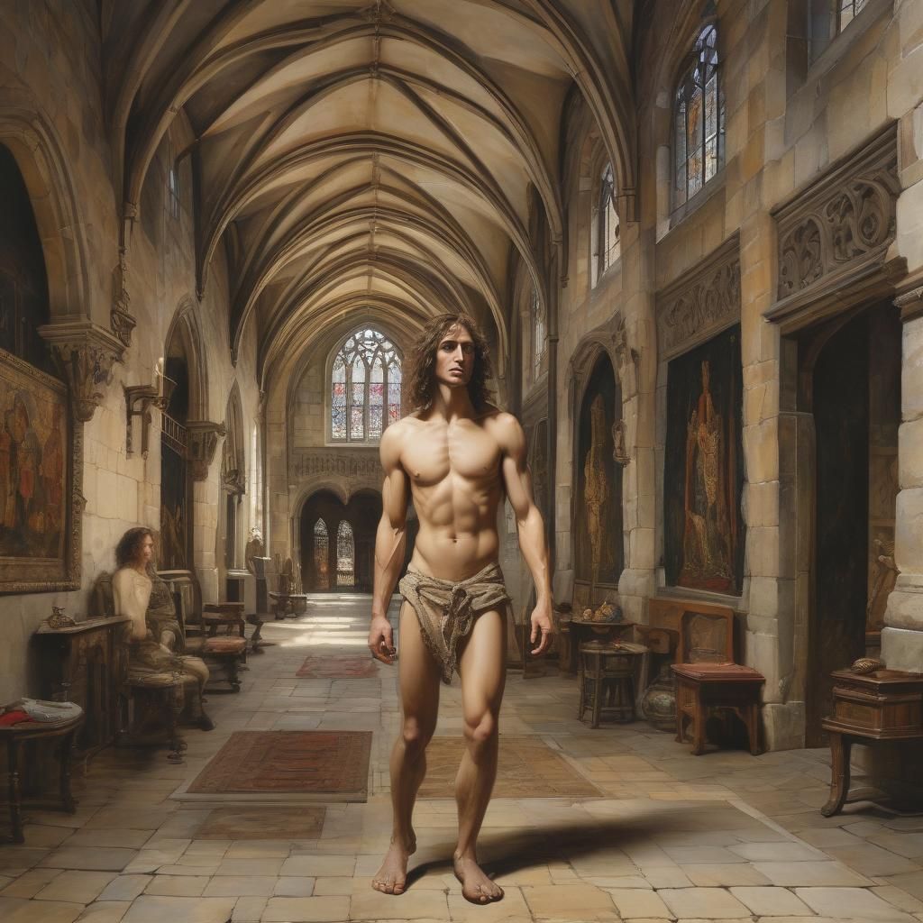 Medieval Male Figure in Norman Lindsay Style