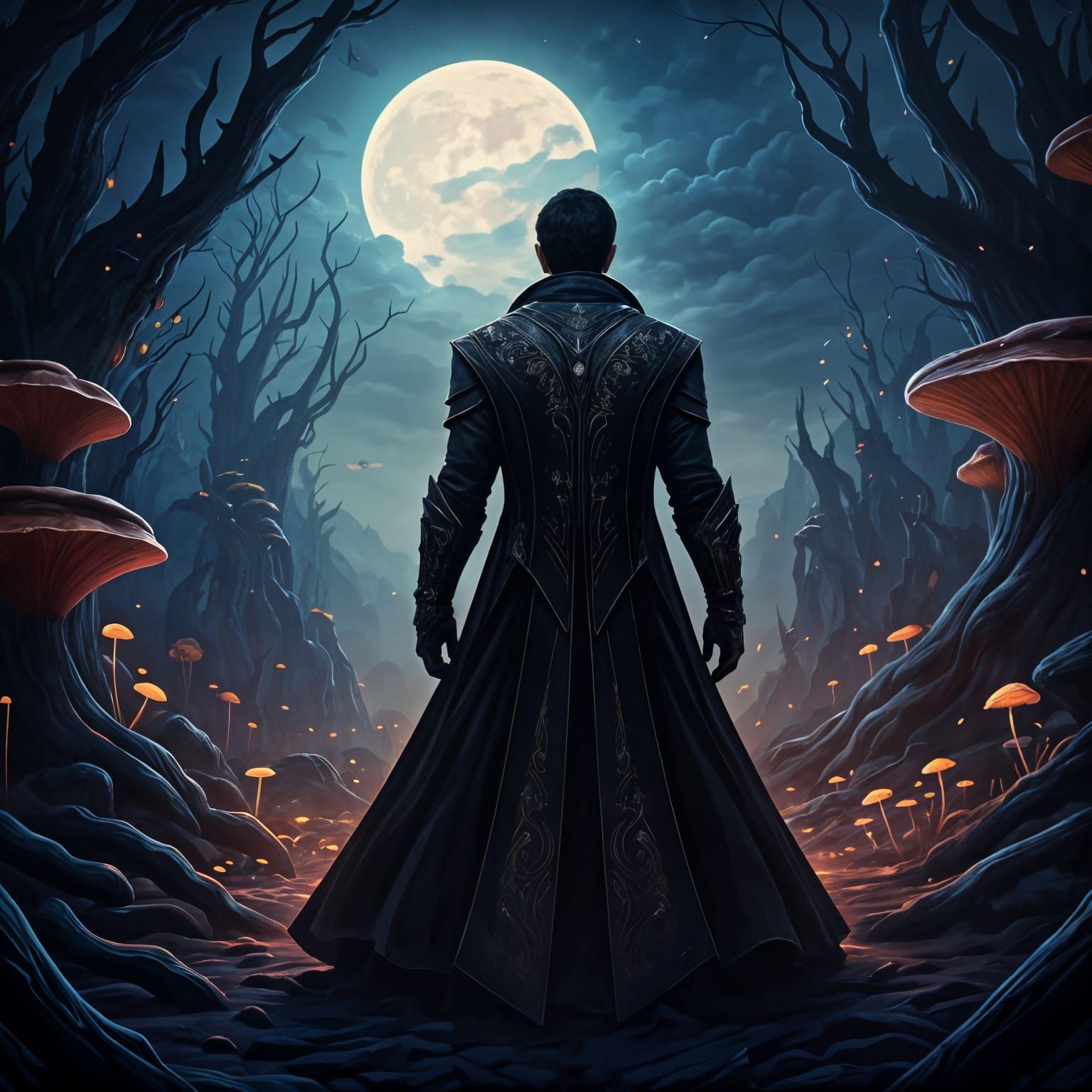 Ethereal Knight in Midnight Splendor