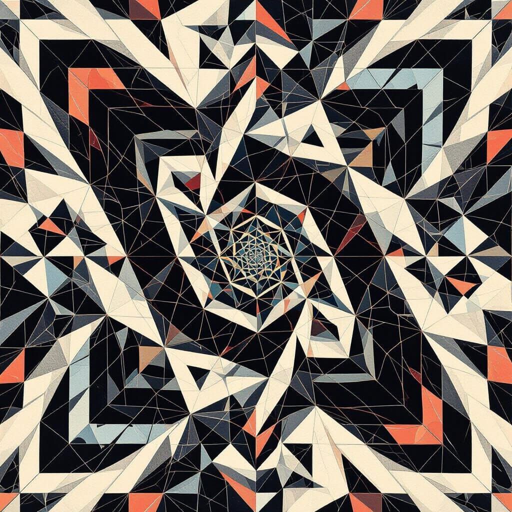 Abstract Asymmetrical Dimensions in Digital Op Art