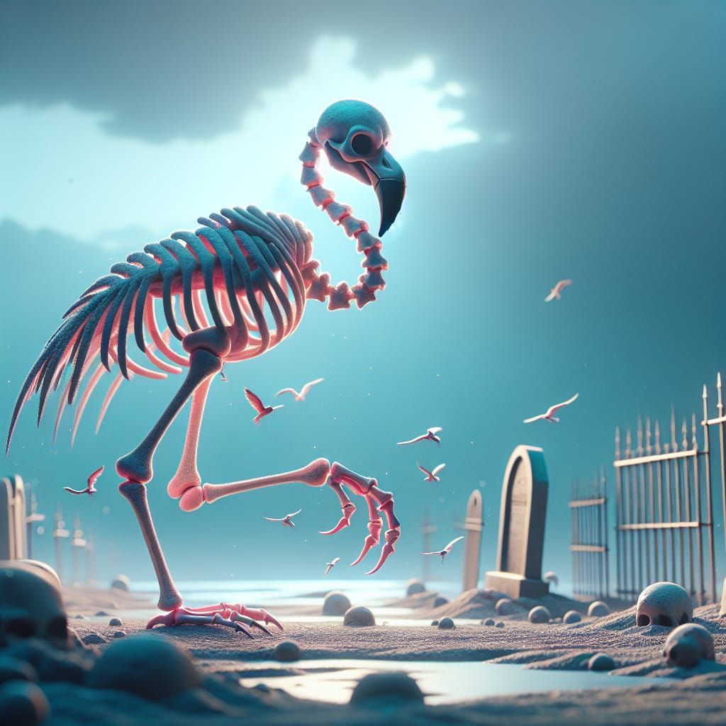 skeleton flamingo