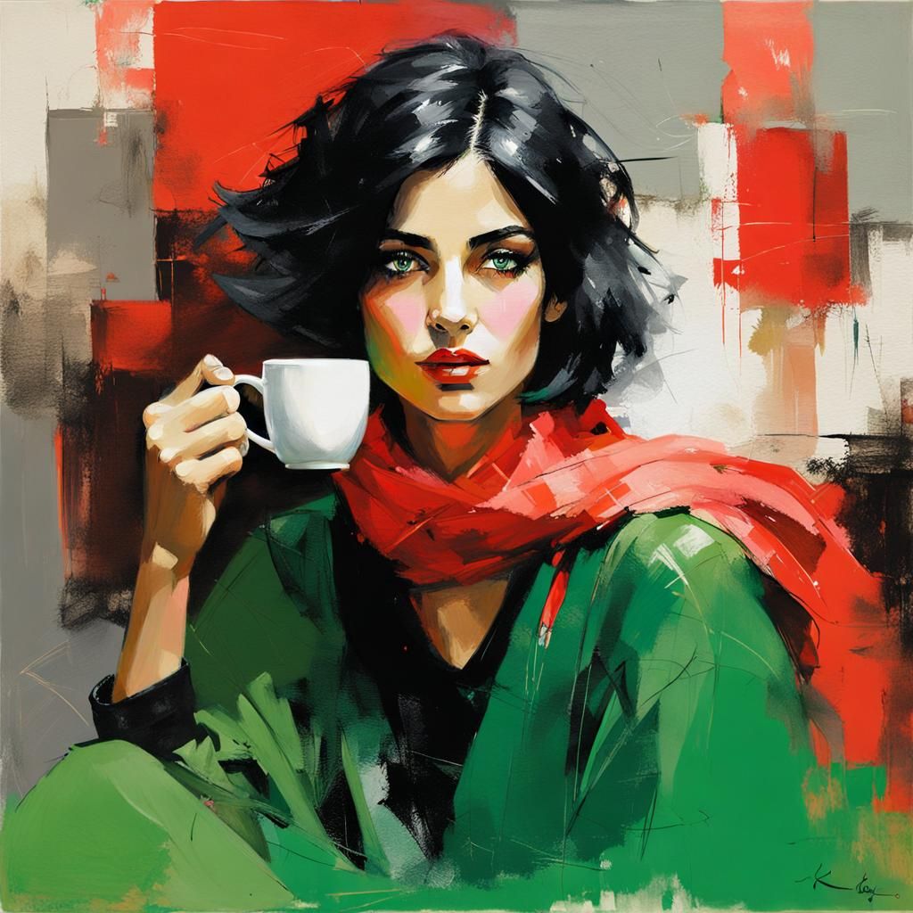 Arab Woman Portrait in Daeni and Lee Style