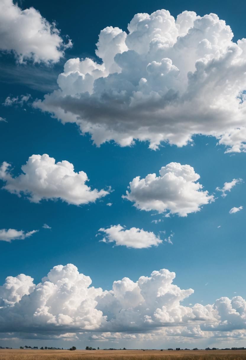 Serene Clouds in a Bright Blue Sky
