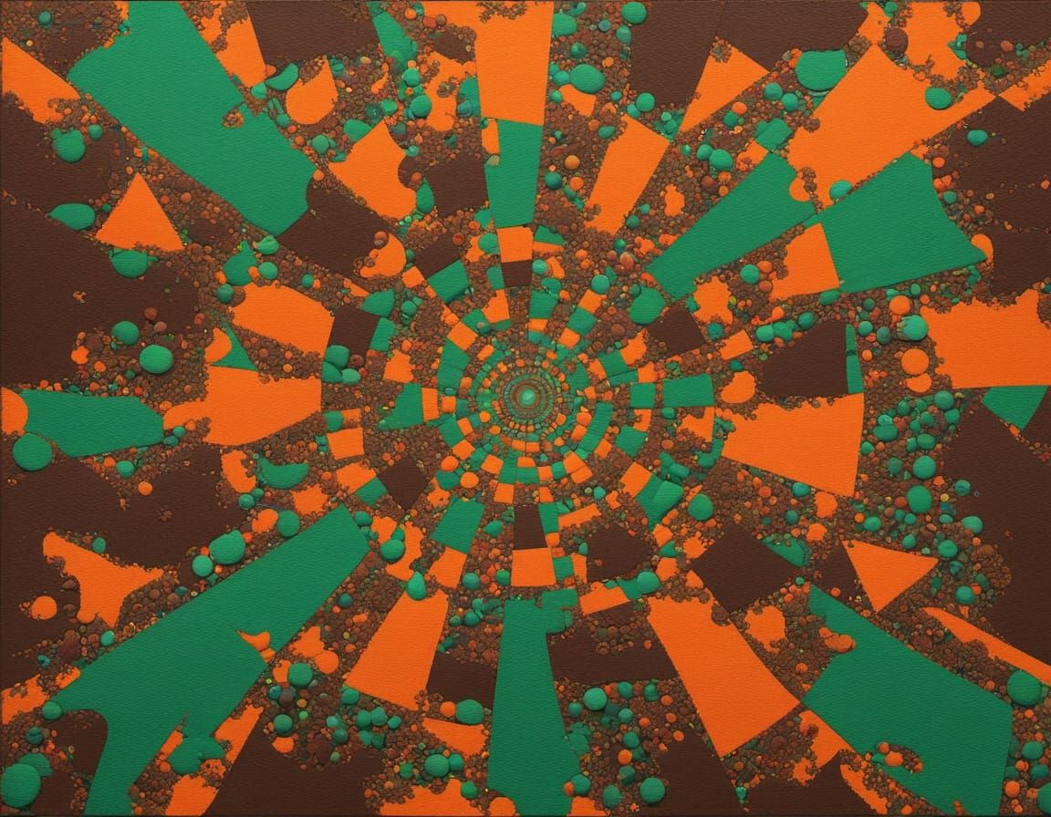 Surrealism Painting with Jewel Tones and Abstract Elements