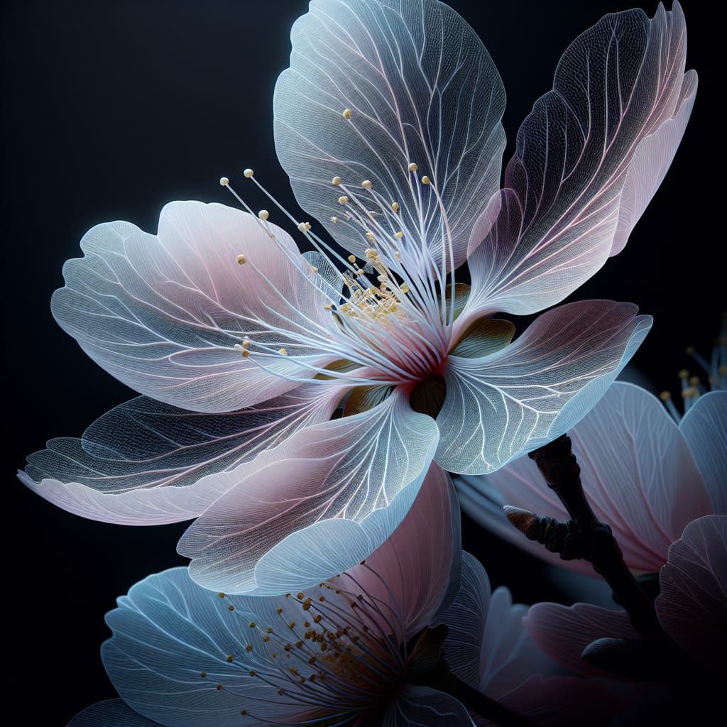 Macro Sakura Blossom in Pastel Colors