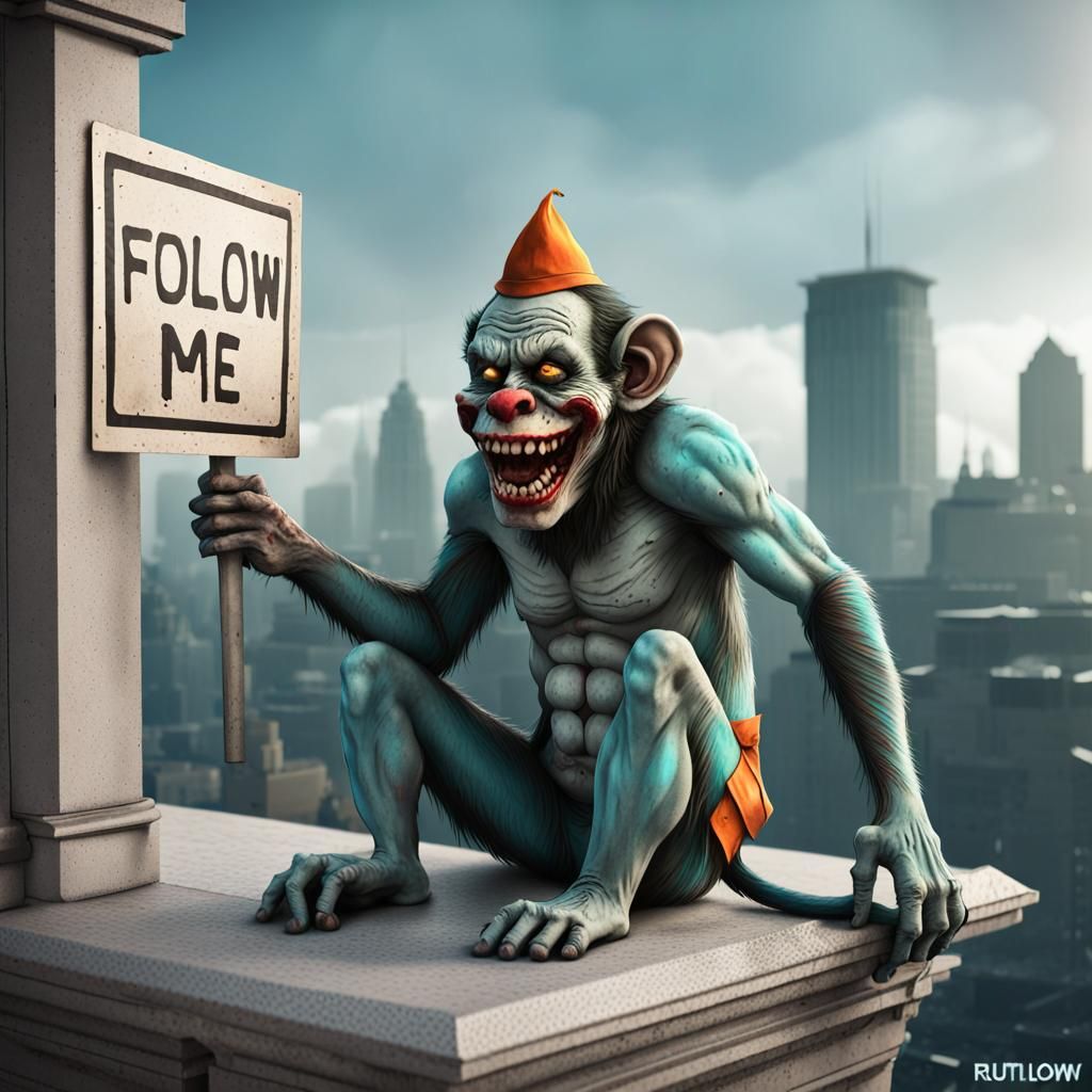 Zombie Gargoyle Monkey Clown Concept Art