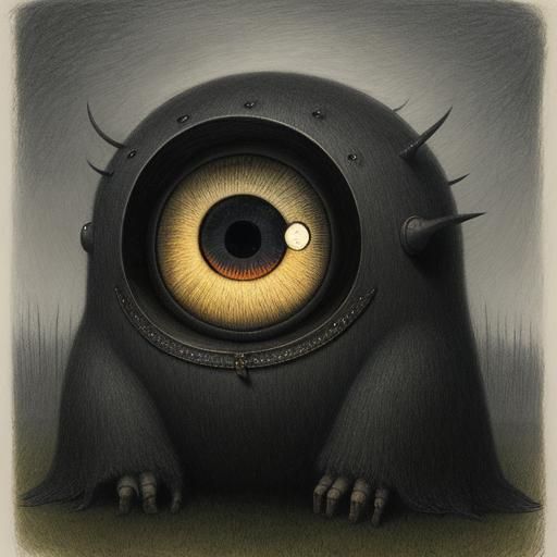 Mysterious Creature in Pencil Drawing Style