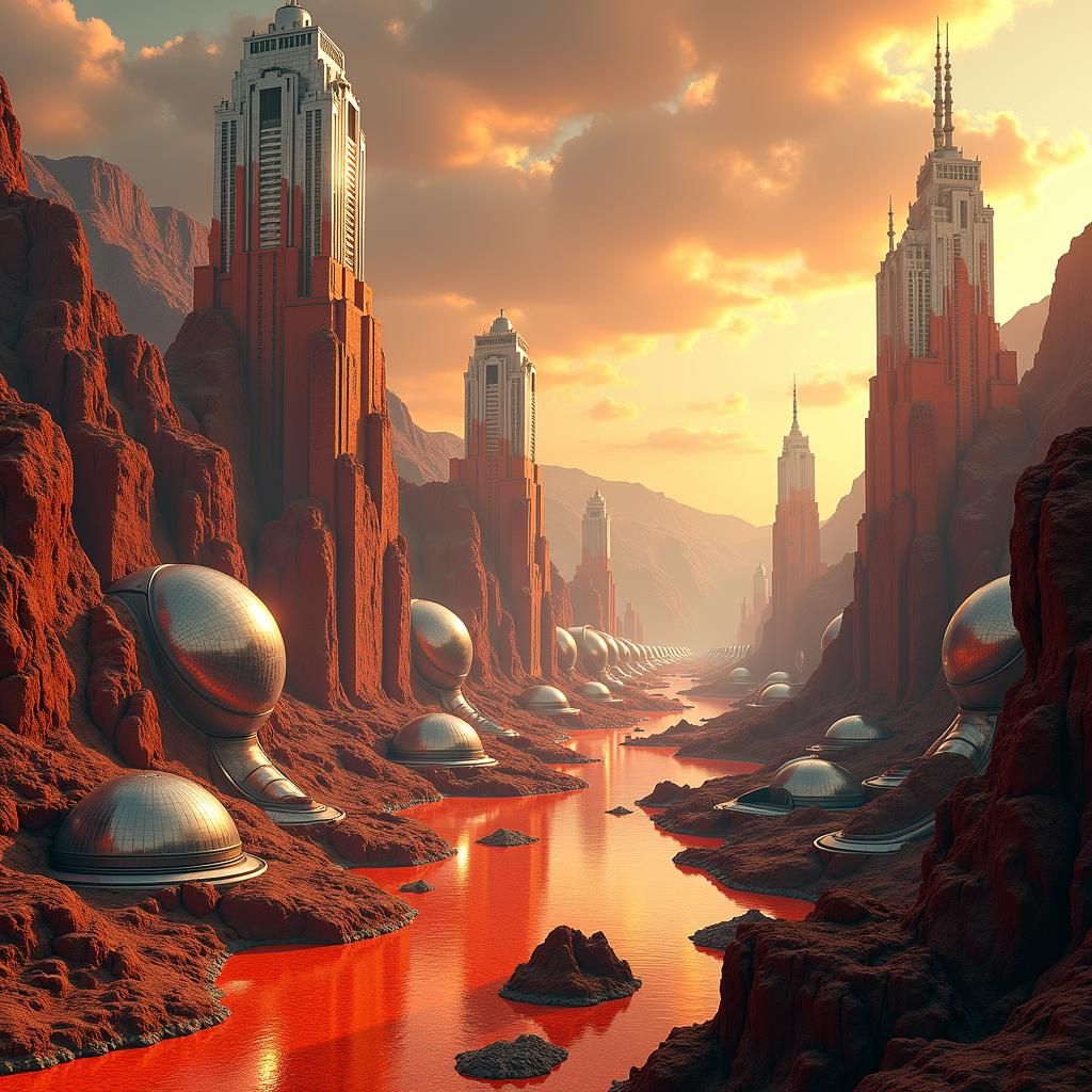 Futuristic Dr. Pepper Planet in Biomechanical Style