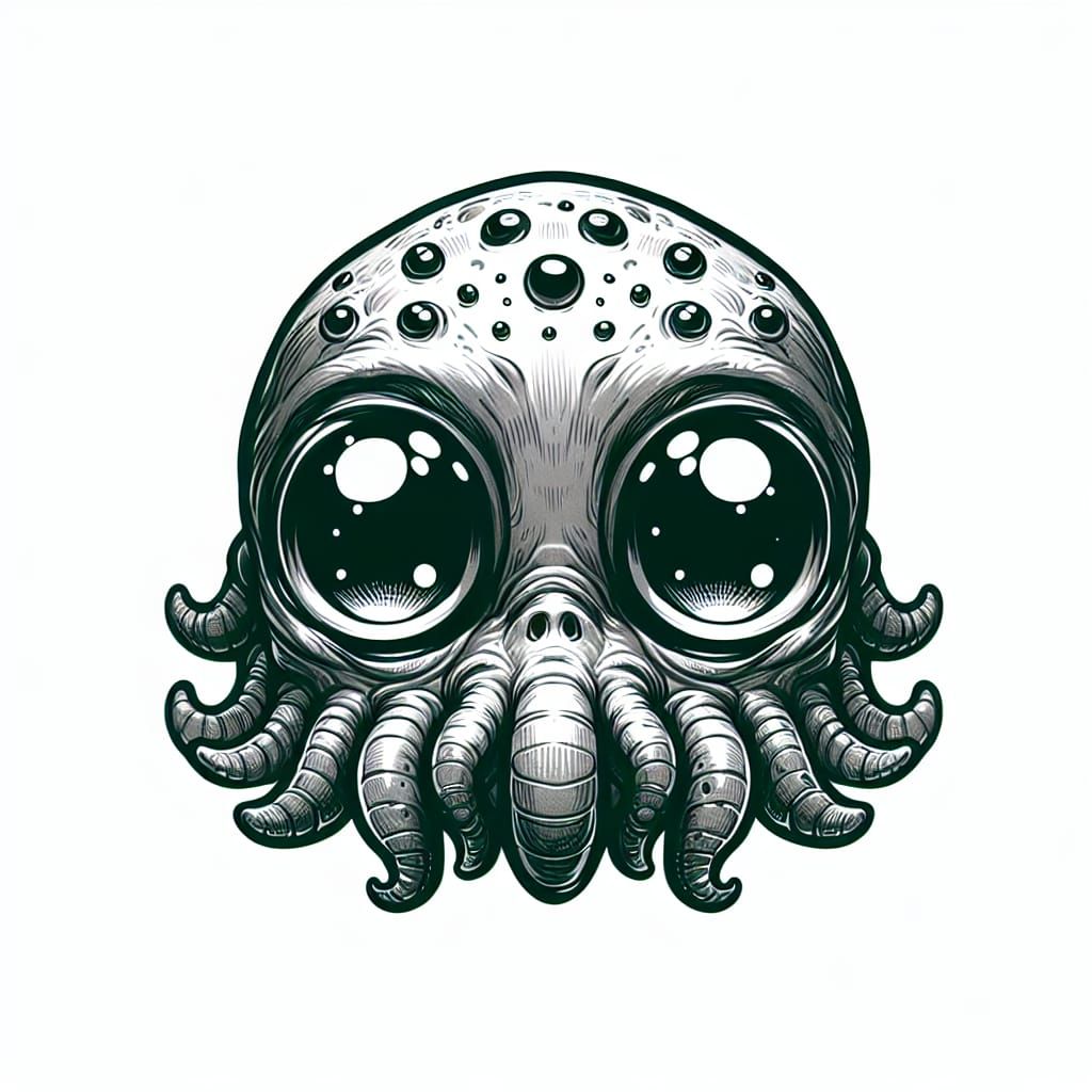 Adorable Cthulhu with Expressive Eyes