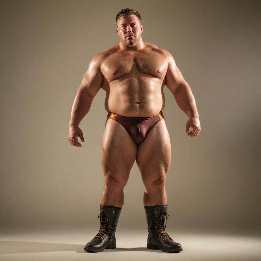 Powerful Australian Wrestler in Dramatic Lighting