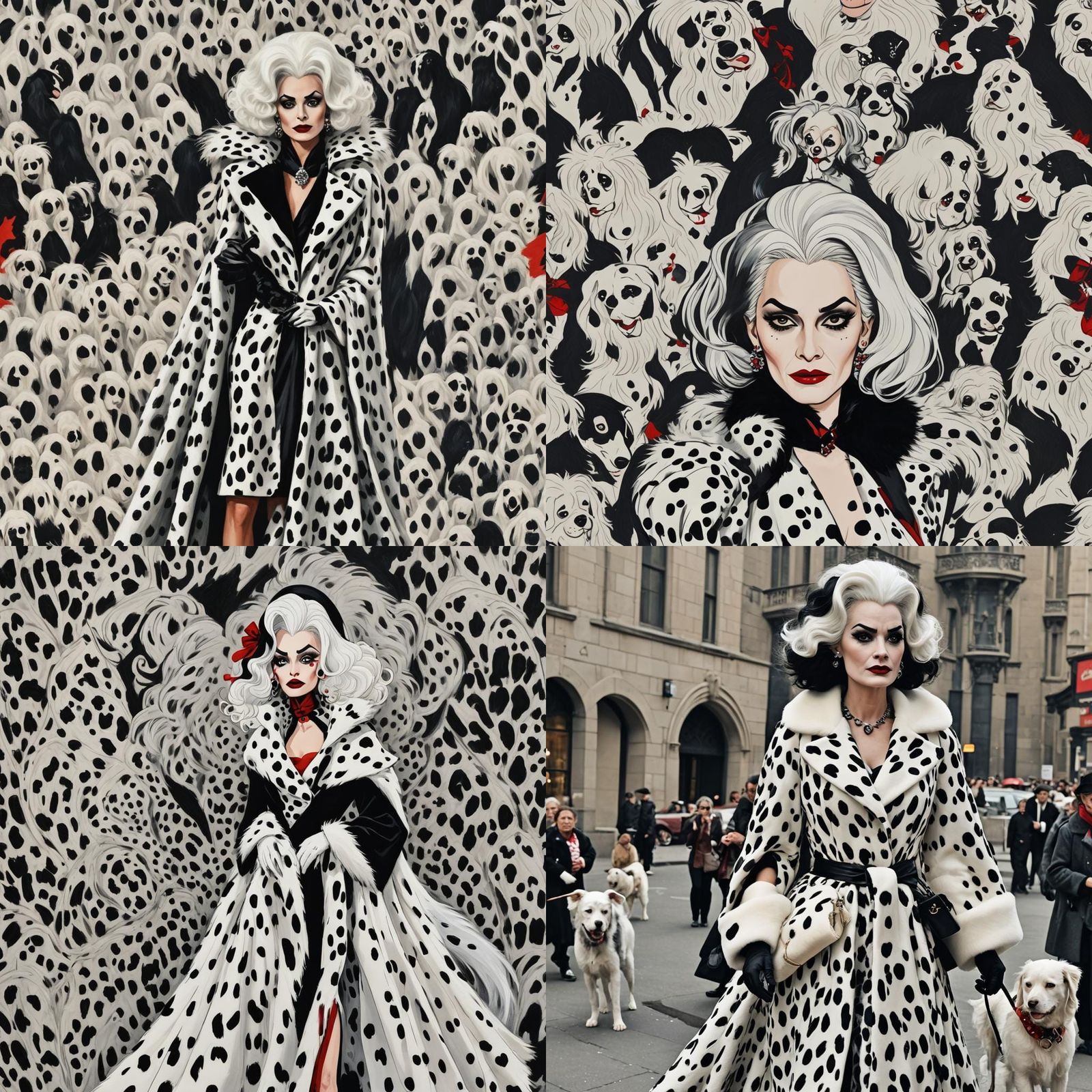 Minimalist Cruella De Vil Portrait