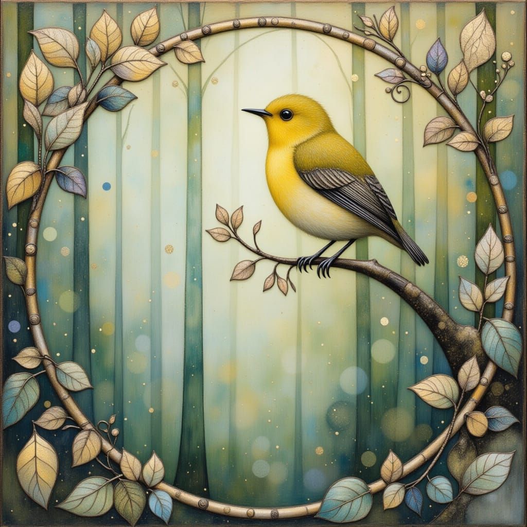 Ethereal Bachmans Warbler Disappears into Ancient Forest