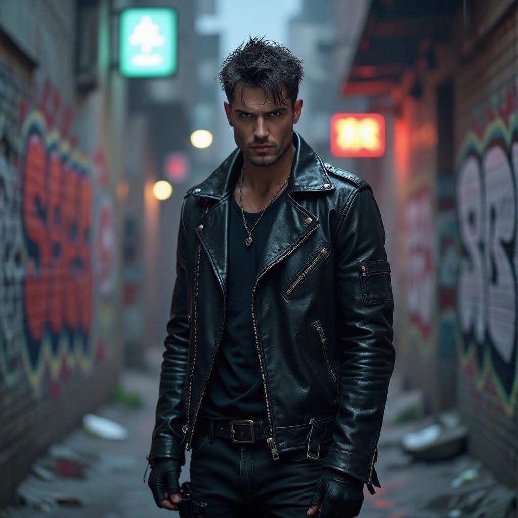 Gritty Urban Figure in Dystopian Future