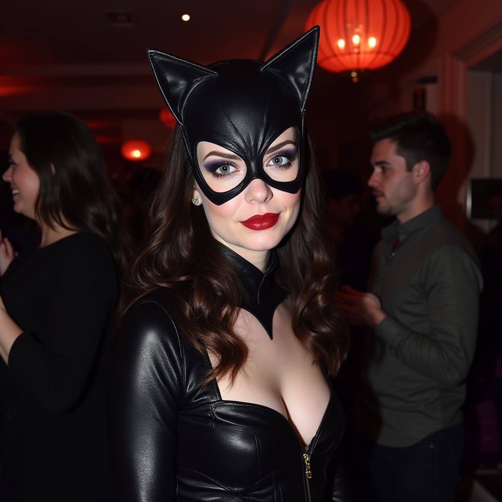 Rose McGowan as Cat Woman at Halloween Party