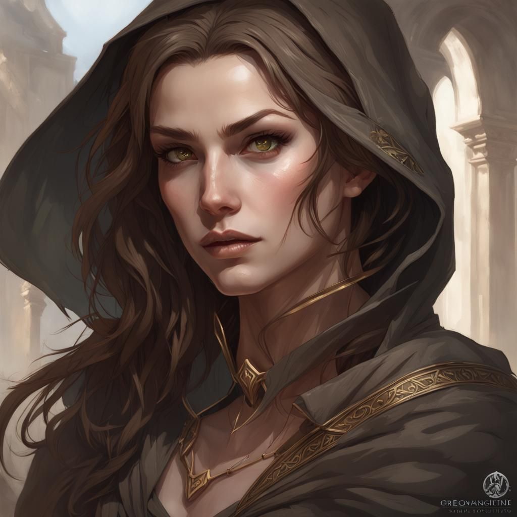 Enchanting Half-Elf Rogue Portrait in Digital Art Style