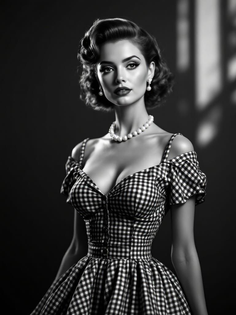 Elegant Woman in Selective Color Glamour Photography Style