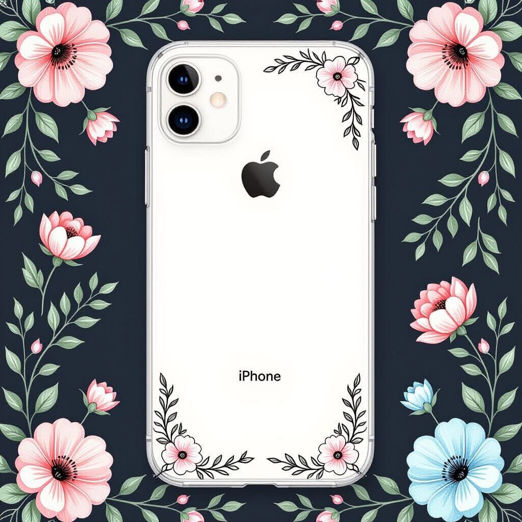 Ethereal Floral iPhone Case Art in Watercolor