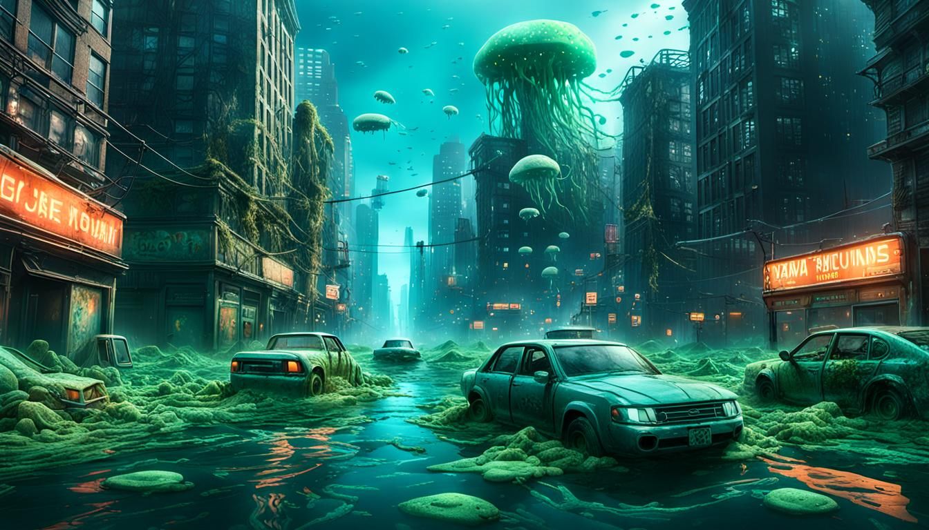 Underwater Post-Apocalyptic NYC in Photorealistic 3D