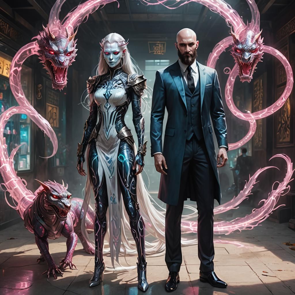 Epic Shapeshifting Woman Portrait in Cinematic Style