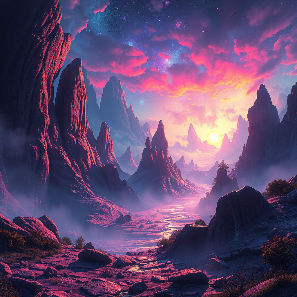 Ethereal Fantasy Landscape in Detailed Matte Painting