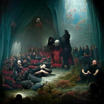 Haunted Chapel Altar in Gothic Horror Style
