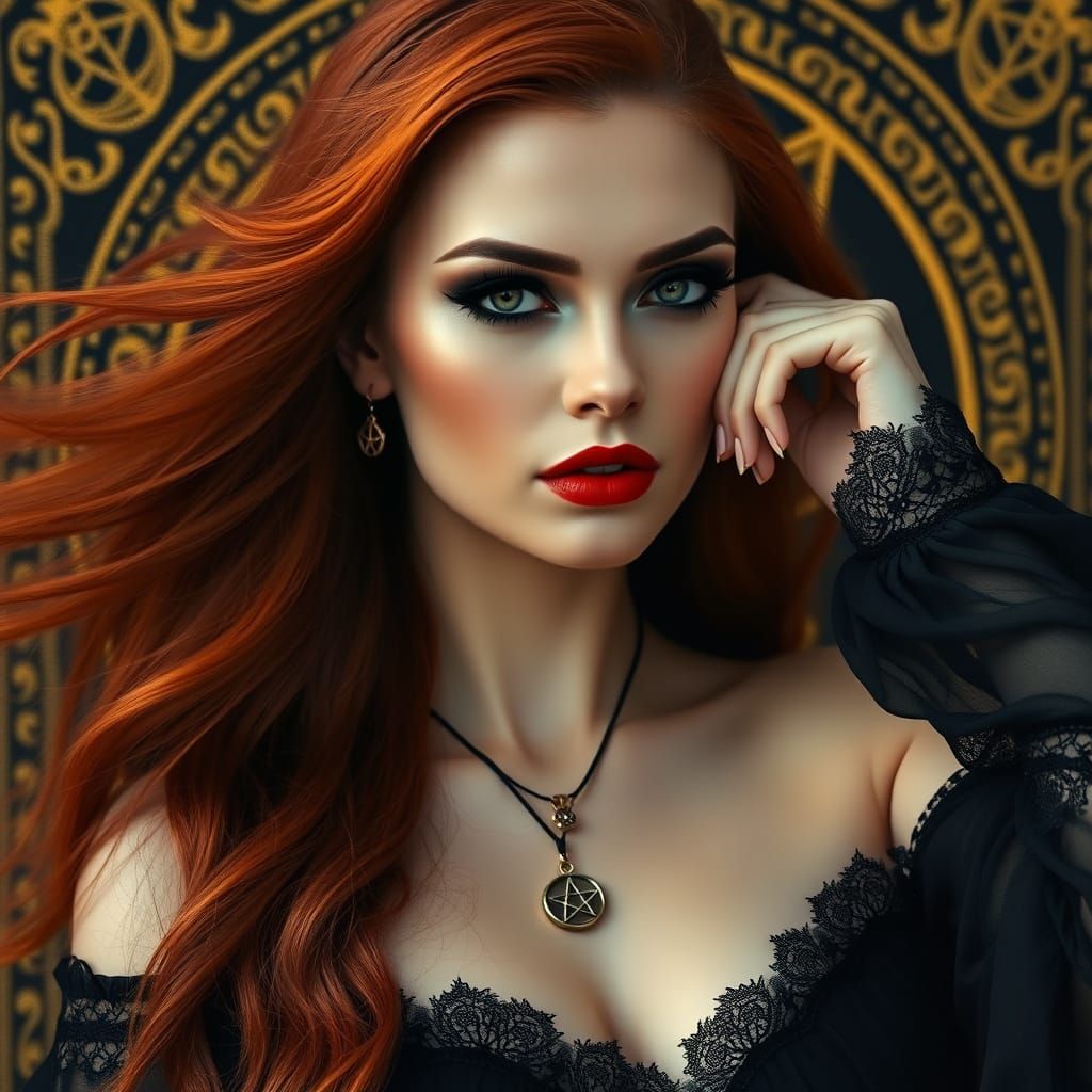 Goddess of Whispers in Dark Elegance