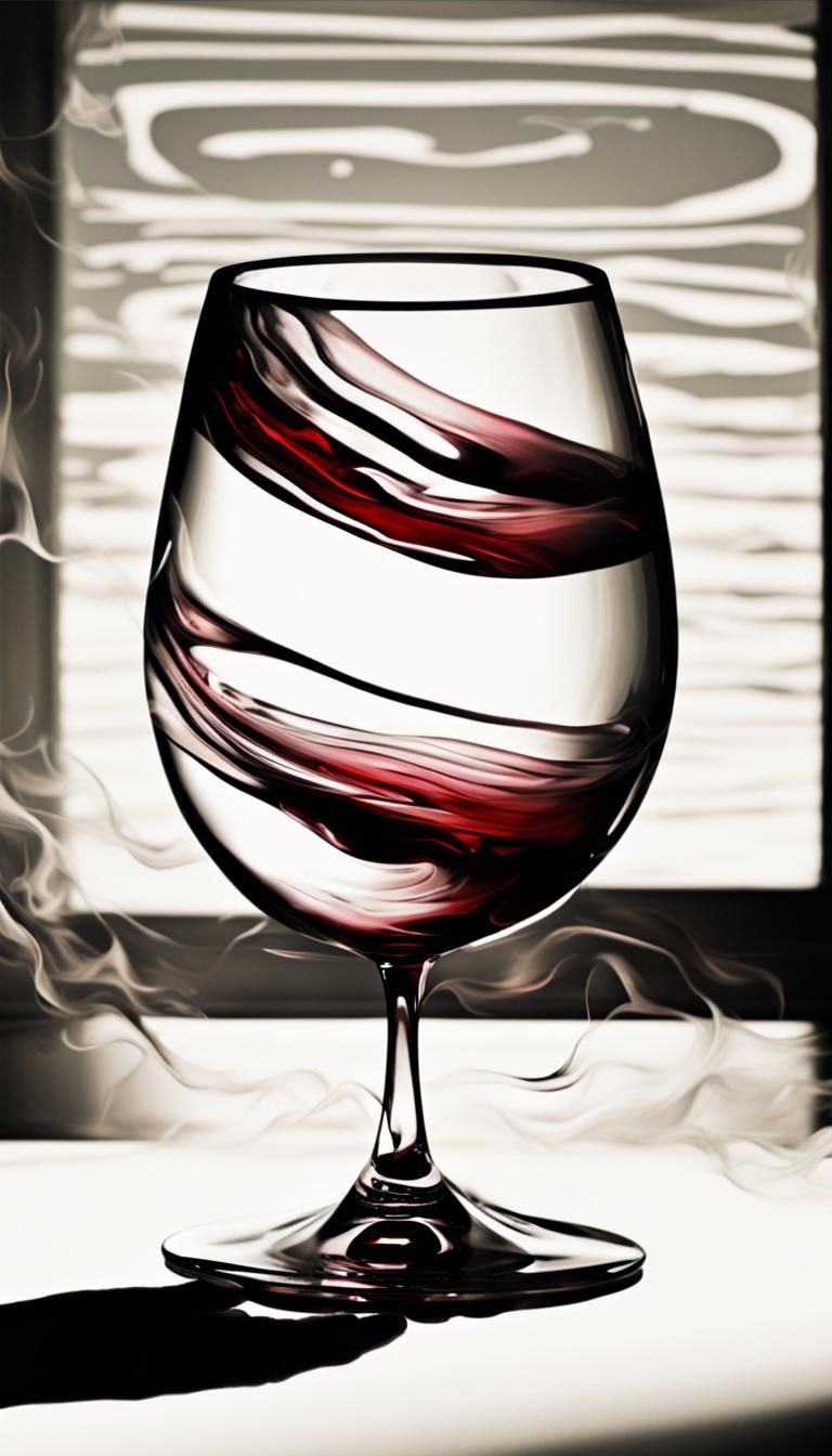 Mysterious Wine Glass Divination Scene